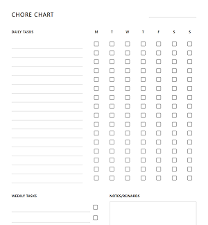 Weekly Chore Chart Preview